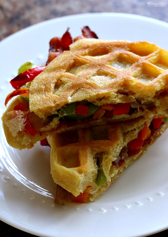 Hot Veggie & Bacon Waffle Panini Great for Any Meal