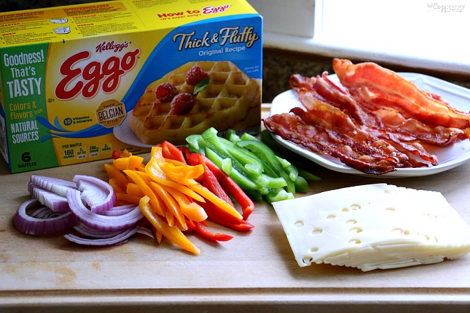 Ingredients for Veggie & Bacon Waffle Panini