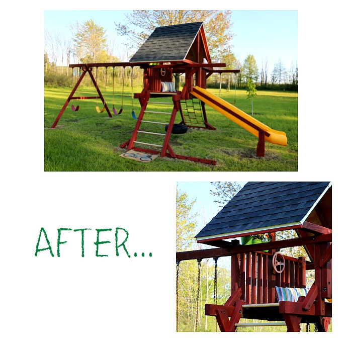 After Playset Makeover with Roof