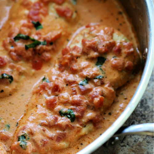 Chicken in Tomato Basil Cream Sauce Cozy Country Living